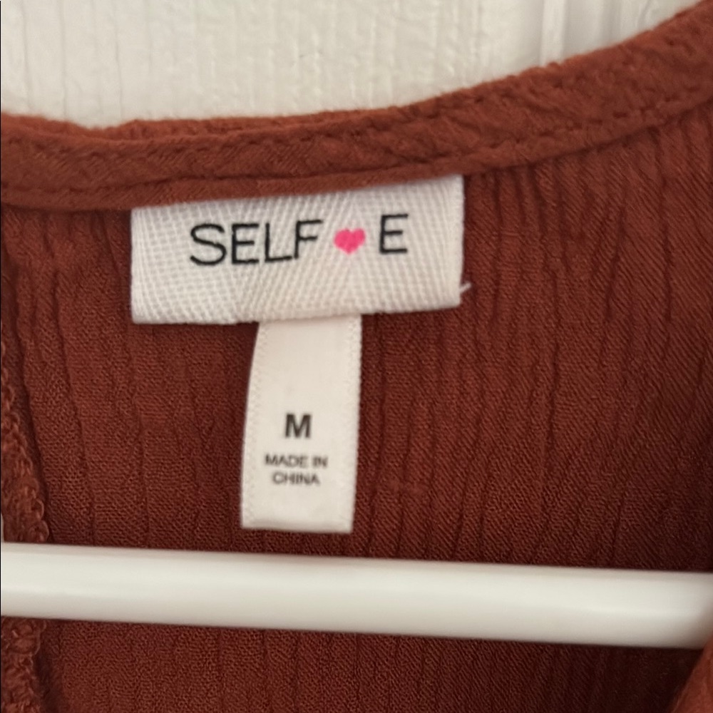 Rust Tank Top with Rounded Neckline - Picture 2 of 3